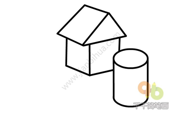 儿童玩具积木简笔画