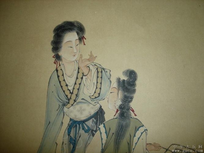 当代著名人物画家徐操仕女图立轴