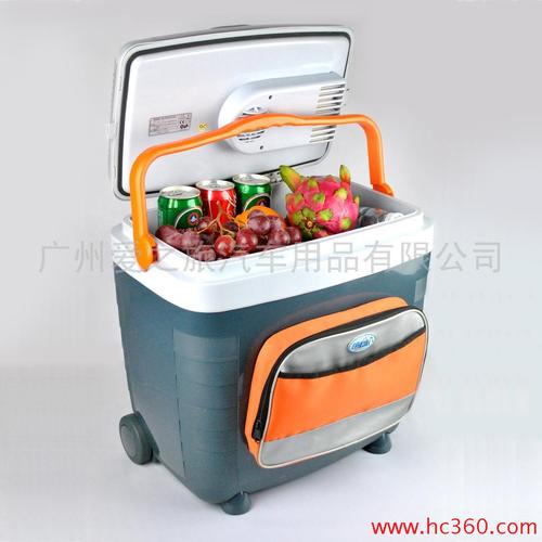 供应28升车载冰箱\冷热箱\保温冷藏\户外型冰箱\移动冰箱\带拉杆和