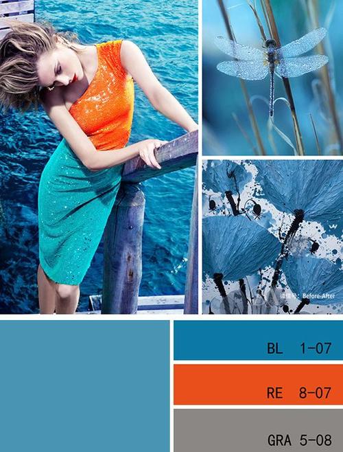 时尚空间,蓝橙撞色活力家