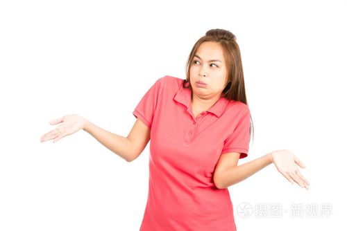 不确定亚洲女人肩耸肩手了