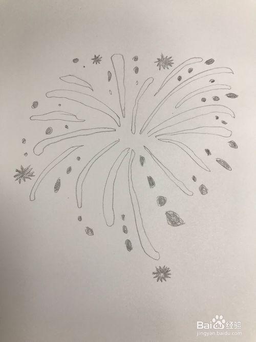 画一簇简易烟花