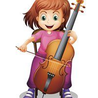 大提琴卡通少女头像_微信头像图片大全
