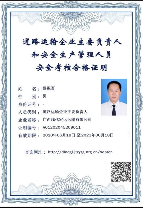 通过考核人员合格证明