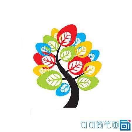 彩色幸福树简笔画图片