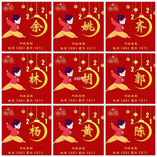 姓氏头像/头像/新年头像_头像_新年去哪玩_再见2020,你好2021_素材