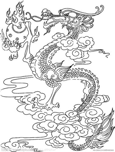 谁有龙的图片.最好是黑色的线稿.这两张图片的高清也可以
