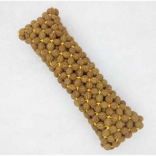 山核桃颈椎桃核枕头手工编制透气牵引矫正颈椎痛专用枕 明黄色 长29