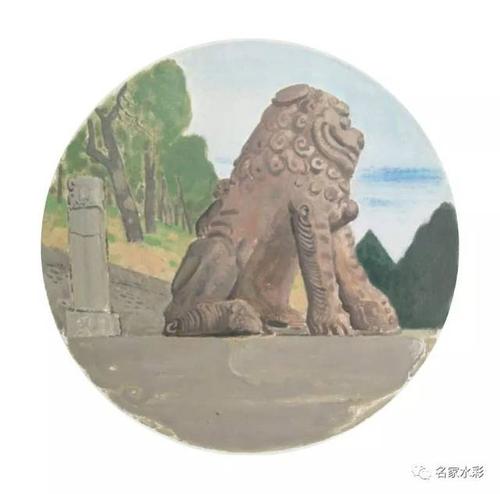 《河洛遗韵之关林石狮》60x60cm2014 布面丙烯
