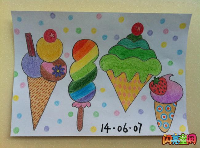 冰淇淋儿童画图片大全