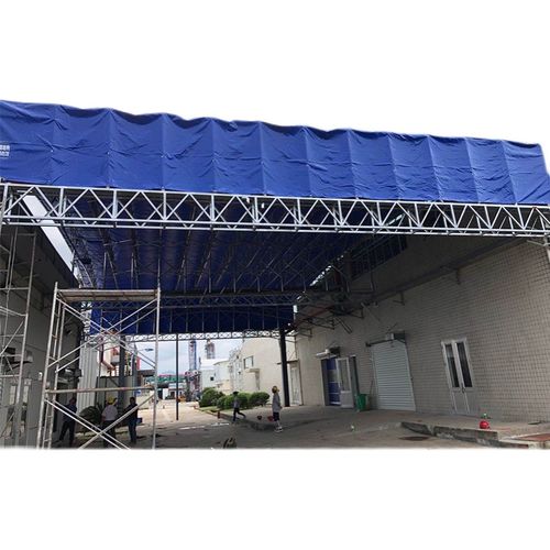 电动伸缩雨棚大型仓库推拉帐篷厂过道楼顶电动大棚收缩遮雨蓬定