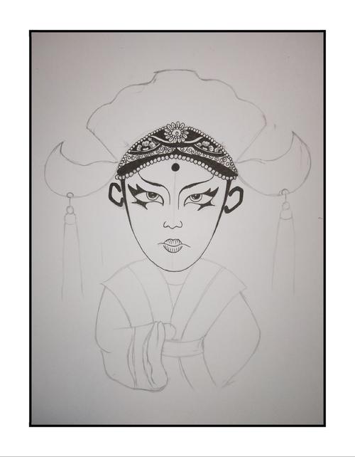 玩美计画——《生旦净丑—生》黑白线描装饰画创作