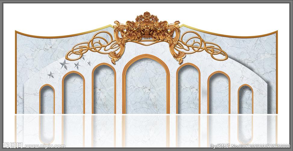 大理石纹皇冠欧式拱门婚礼设计图片