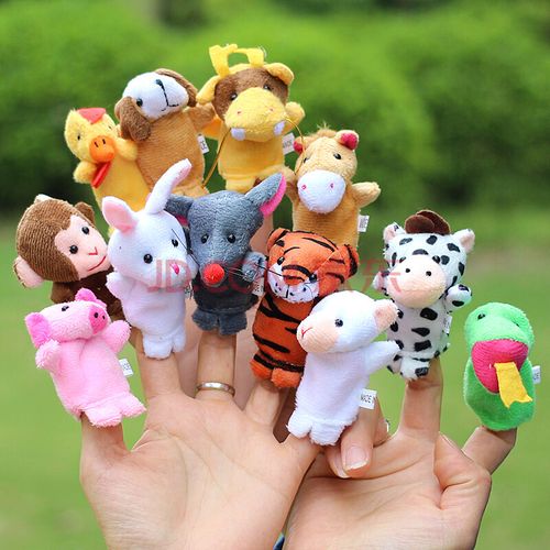 创意一家人指偶毛绒布艺手指卡通玩偶 宝宝婴幼亲子教具 十二生肖