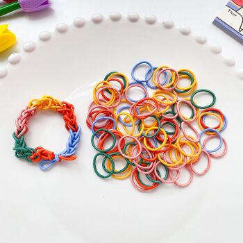 彩虹小皮筋diy手链编织手环儿童扎头发皮筋宝宝婴儿拇指发圈头绳sn8