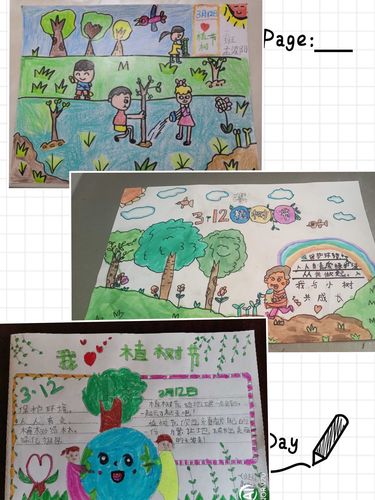 【新徽】"描绘春天,呵护绿色"——植树节绘画,手抄报活动