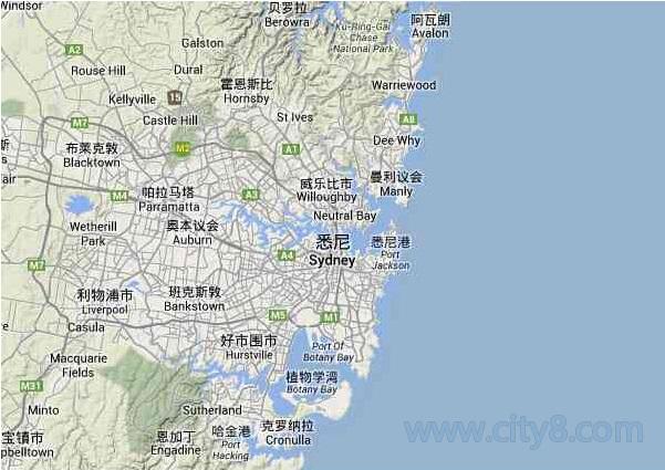 悉尼地图最新高清版地图