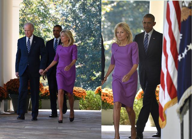 69岁吉尔拜登状态真实,自然肤色配白裙,隐隐透出第一