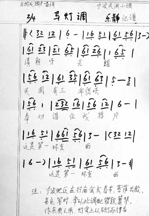 乐静整理的马灯调,歌词内容是劝大家别碰鸦片.