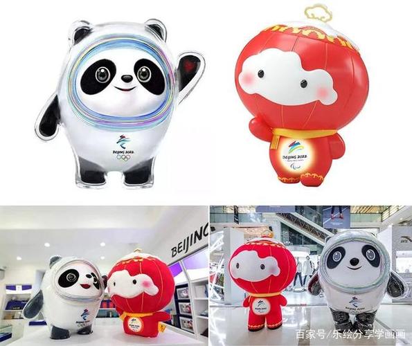 儿童画教程冬奥会冰与雪的可爱化身冰墩墩与雪容融