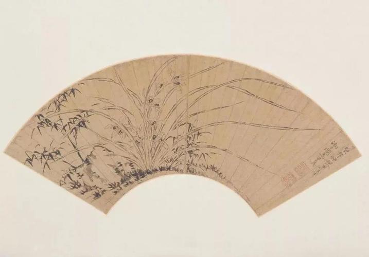 明 马湘兰 《兰竹图》 扇面