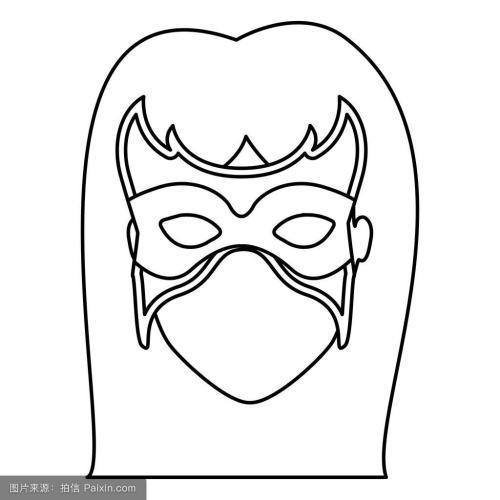 古装简笔画美女戴面具