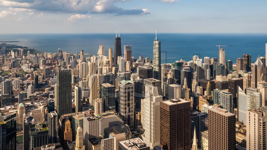 美国芝加哥摩天大楼全景