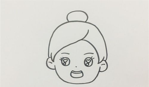 3,接着给人物面部涂上肤色,眼睛涂黑,嘴巴涂红后,脸颊画出腮红.