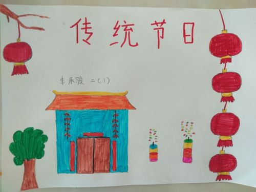 传统节日和植树手抄报