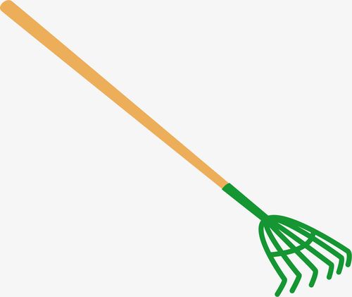 矢量图卡通绿色耙子