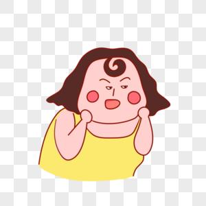 可爱胖女孩卡通头像