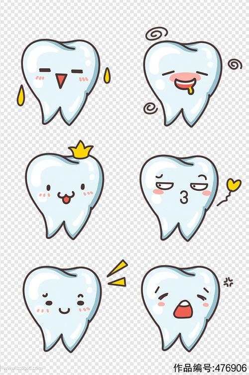 牙齿卡通拟人简笔画口腔