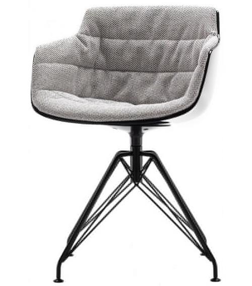 flow slim armchair padded with 4-legged lem mdf