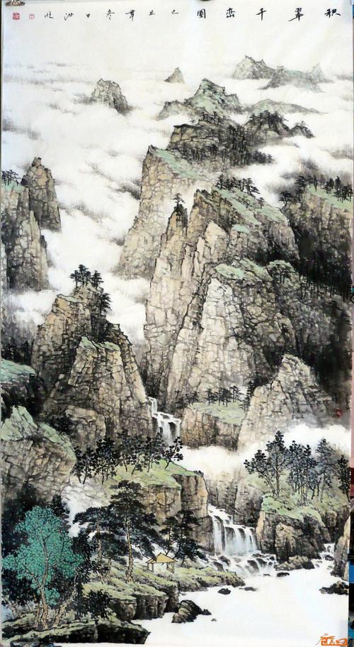 于汝旺-积翠千山图-淘宝-名人字画-中国书画服务中心