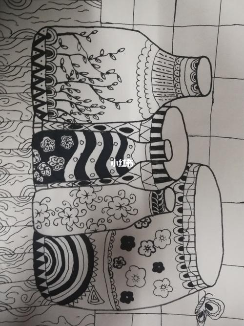 线描花瓶_线描_花瓶_文化_绘画