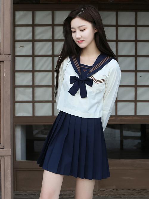 娅诗水手校服百褶裙女学生软妹套装三本密日黄三本学生校服