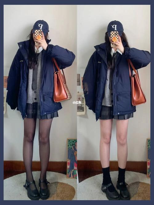 92韩系女高中生冬季穿搭参考_冬季穿搭_韩系_穿搭_大衣_情侣装_棉服