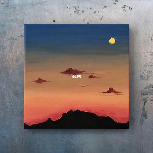 丙烯画96入门级|日落不会逃跑_丙烯画_夕阳_文化