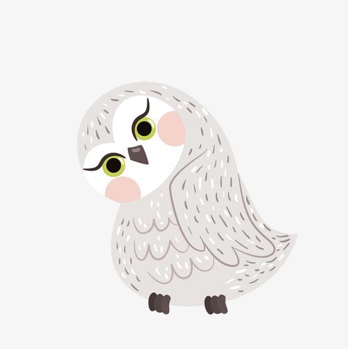 猫头鹰_线条卡通猫头鹰图案png素材-90设计