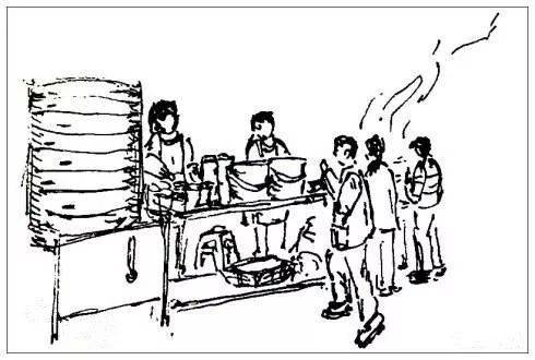 笔会|在清晨早餐店简笔画 手绘 线稿 400300