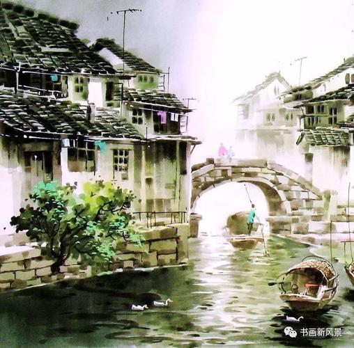 好美的江南烟雨图