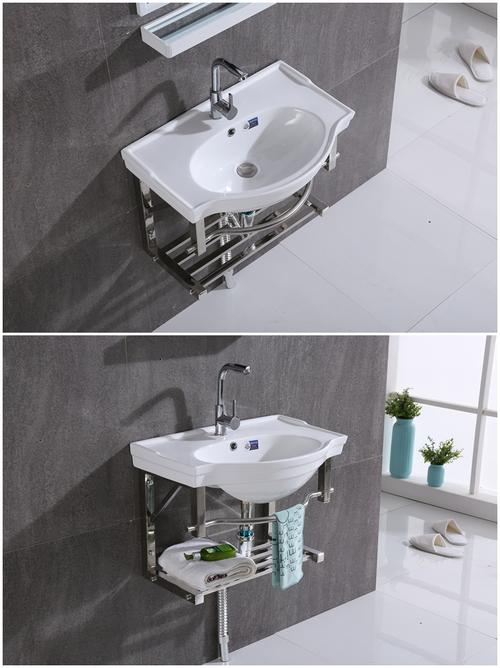 挂墙式洗脸盆支架洗手盆60cm面盆阳台小户卫生间台盆洗漱池盘挂盆