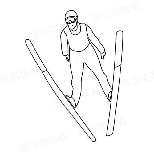 冬奥会体育比赛运动员人物动作简笔画法(4)_可可简笔画