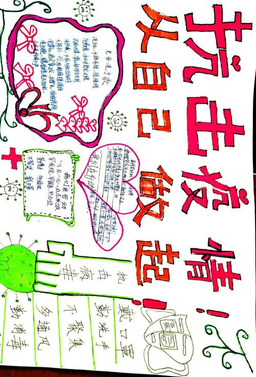 "众志成城,战胜疫情"五年级1,2,5班防疫手抄报大比拼