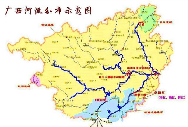 广西河流分布图