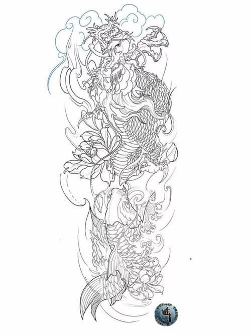 花腿纹身手稿,盘龙腿_纹身_刺青_南昌佛手刺青_美妆