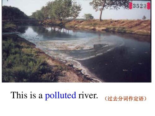 this is   polluted river. (过去分词作定语)