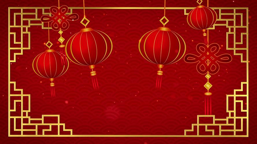 红色喜庆新年灯笼边框背景视频素材