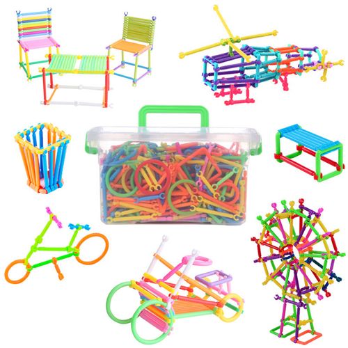 儿童聪明魔术棒塑料积木幼儿男孩女孩益智力开发拼装拼插拼图玩具