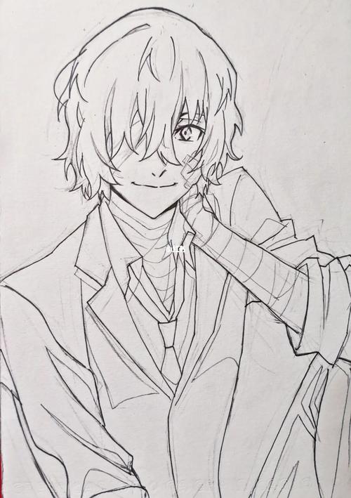 文野病 | 水彩手绘双黑之太宰治黑暗时代_水彩画_手绘